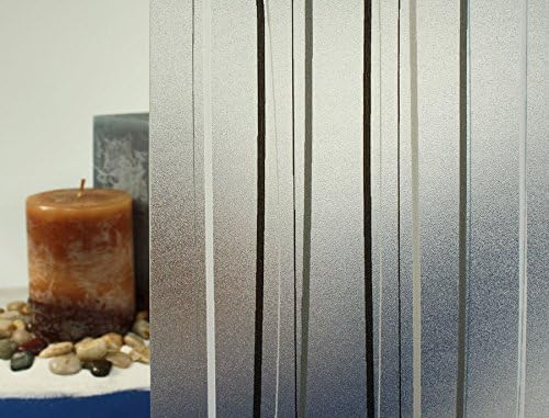 Modern Frosted Privacy Line Decorative Window Film, Adhesive Free (36" x 13ft Roll)