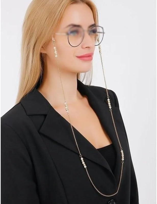 Versatile Bead Eyewear Accessories Outdoor Sports Glasses Chain Hand-made Necklace Pearl Eyeglass Rope