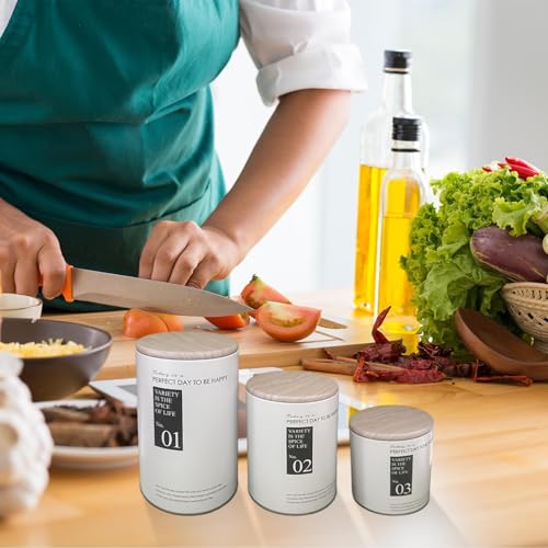 Metal Food Canisters, Coffee Beans Storage, Sugar Canister, Kitchen Counter Organization, Kitchen Storage, Set of 3 Canisters, Environmentally Friendly Kitchen Storage, for Coffee Beans - immagine 4