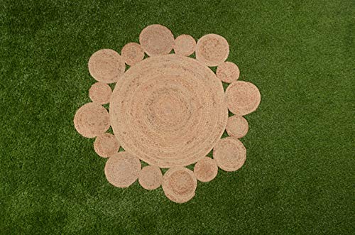 Alfombra de meditación de 4 x 4 pies de Yute Cover