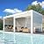 EROMMY 10x20 Louvered Pergola with Side Pull-Down Screen, Outdoor Aluminum Pergola with Thickened Frame and Adjustable Metal Rainproof Roof for Deck Patio Garden Yard, White