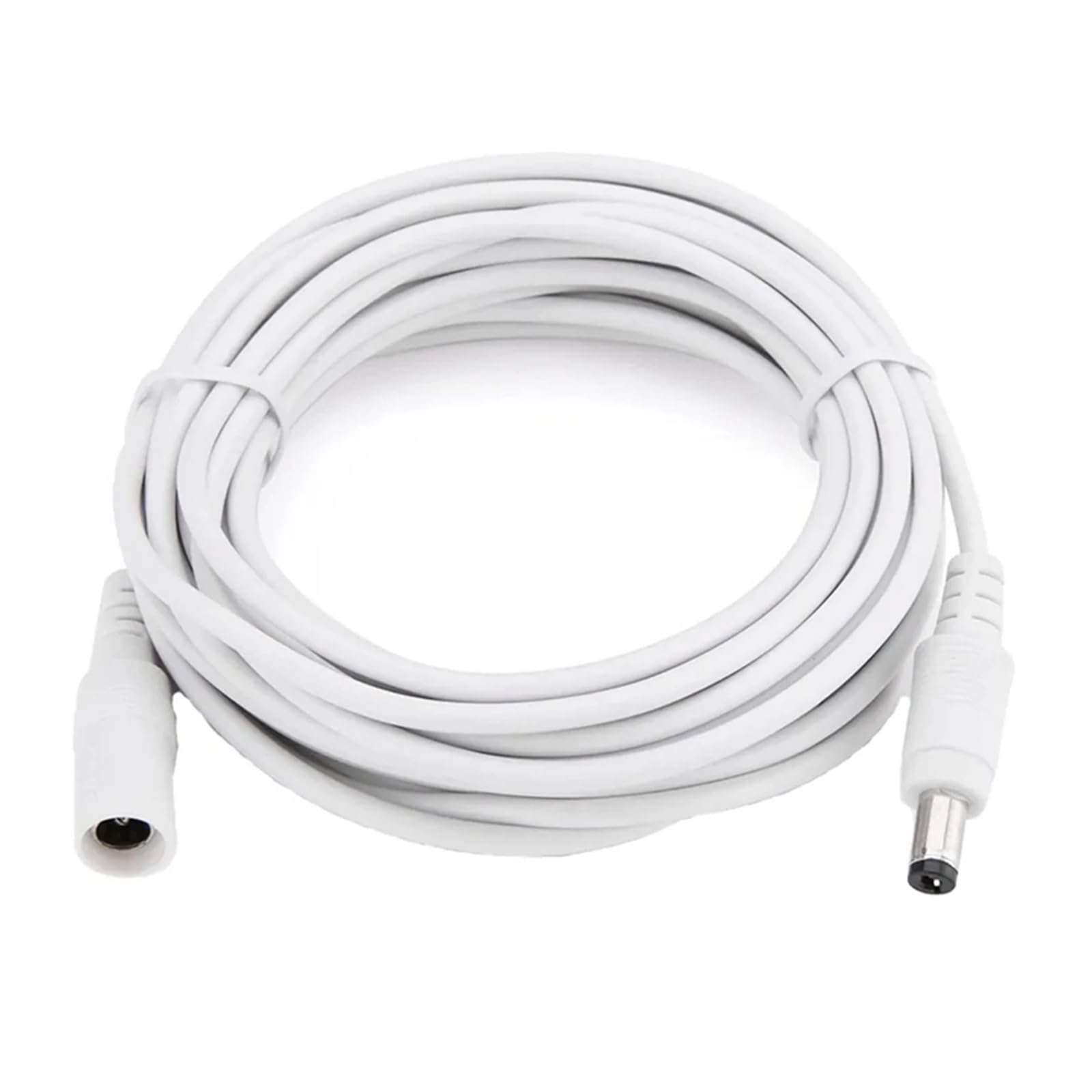 Kupfer-DC-Verlängerungskabel, 12 V, Weiß, 3 m/5 m/10 m/15 m/20 m/30 m/50 m, Verlängerungskabel, 2,1 x 5,5 mm, Buchse auf Stecker, for LED-Streifen-Kamera(15 Meters)