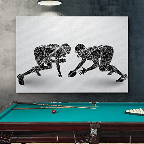Wall26 Canvas Print Wall Art Geometric Line Silhouette Football Players Sports Athletes Digital Art Modern Art Rustic Scenic Urban Exercise Colorful For Living Room, Bedroom, Office - 12"X18" #TOP1