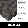 GORILLA GRIP 100% Waterproof All-Season WeatherMax Doormat US Designed Natural Rubber, Stain and Fade Resistant, Low Profile Indoor Outdoor Door Mats, Easy Clean Patio Mat, 17x29, Gray Diamond #1