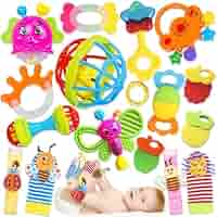 Softbank - Babyrattle Amazon.com : Baby rattles 0-6 months, Set of 2 rattles for