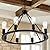 lighceac Black Farmhouse Wagon Wheel Chandelier 8-Light 23.6'' Vintage Industrial Round Hanging Ceiling Pendant Light Fixture for Kitchen Island Living Dining Room Bedroom Hallway Entryway Foyer