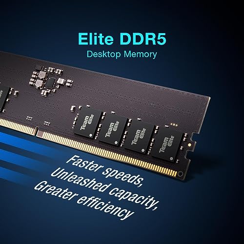 Image of TEAMGROUP Elite DDR5 32GB Kit (2x16GB) 6000Mhz PC5-48000 CL48 Non-ECC Unbuffered UDIMM 288 Pin PC Computer Desktop Memory Module Ram Supports Intel & AMD TED532G6000C48DC01