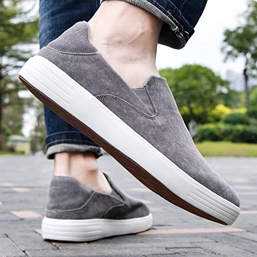 Image of konhill Mens Slip On Loafers Sneakers - Casual Knit Walking Shoes for Men, Lightweight Breathable Memory Foam Boat Shoes, Comfortable Slip-On Driving Loafers for Work Travel Beach