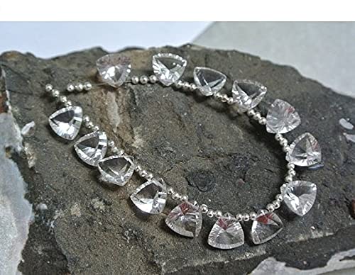 Quartz rose cristal de roche 10mm LKBEADS fil de 4 pouces briolette triangle concave