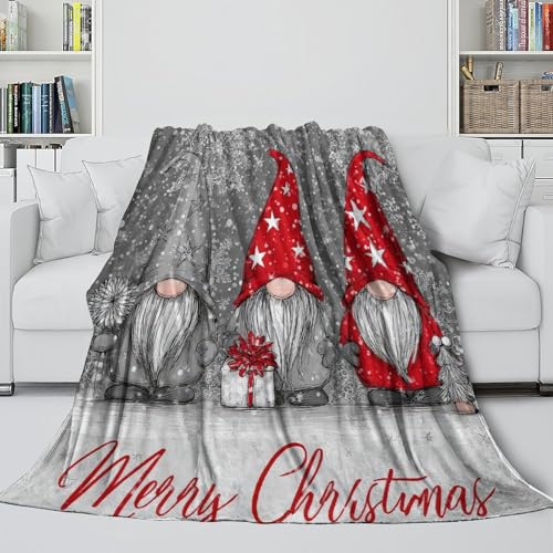 Fini le froid avec la couverture Noël gnomes polaire microfibre grand format