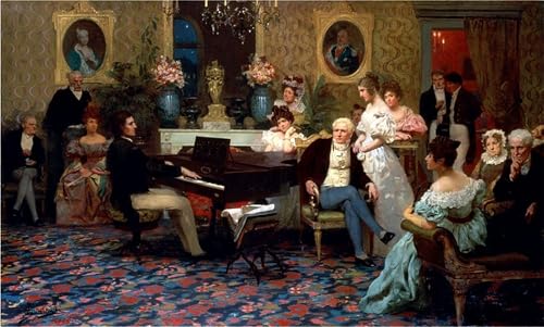Impresión sobre lienzo premium de Chopin en el salón Radziwill, póster artístico 60x90cm
