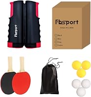 FBSPORT Asztalitenisz Szett - 2 Ütő, 6 Labda, Hálóval és Táskával, Fekete Ping Pong Készlet Kezdőknek és Haladóknak 8