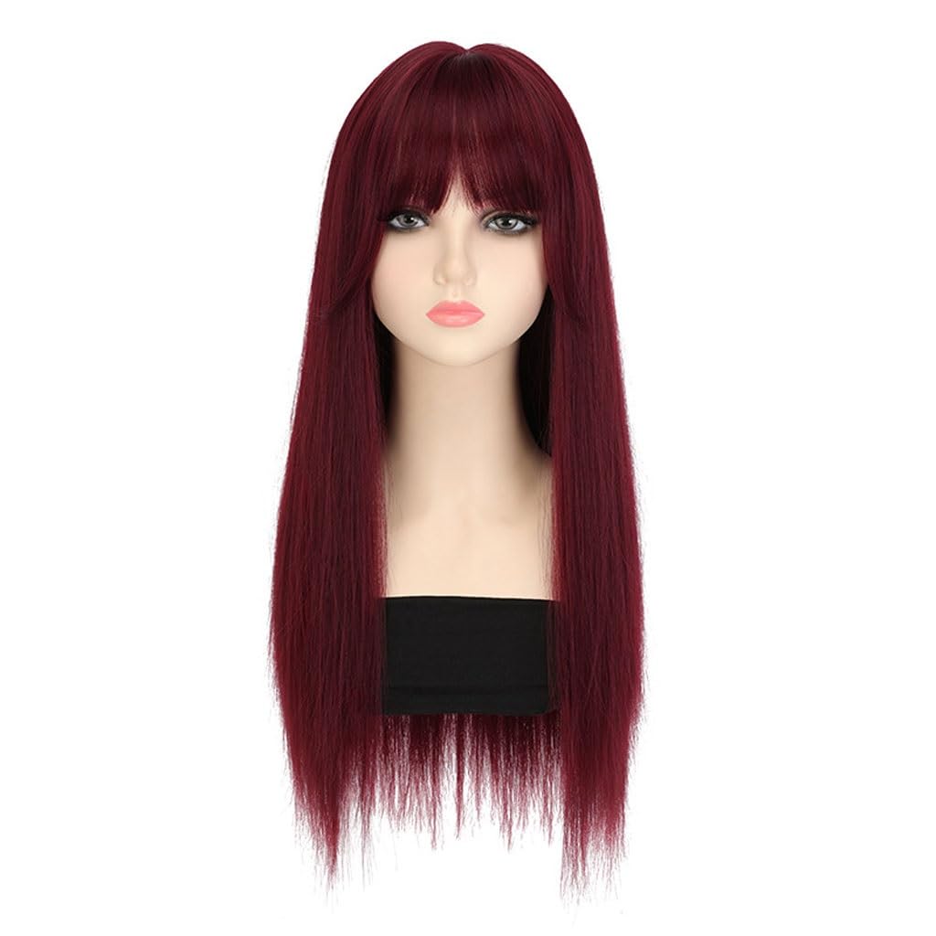 Perruque cheveux longs raides TUSUOD pour femme avec un effet naturel