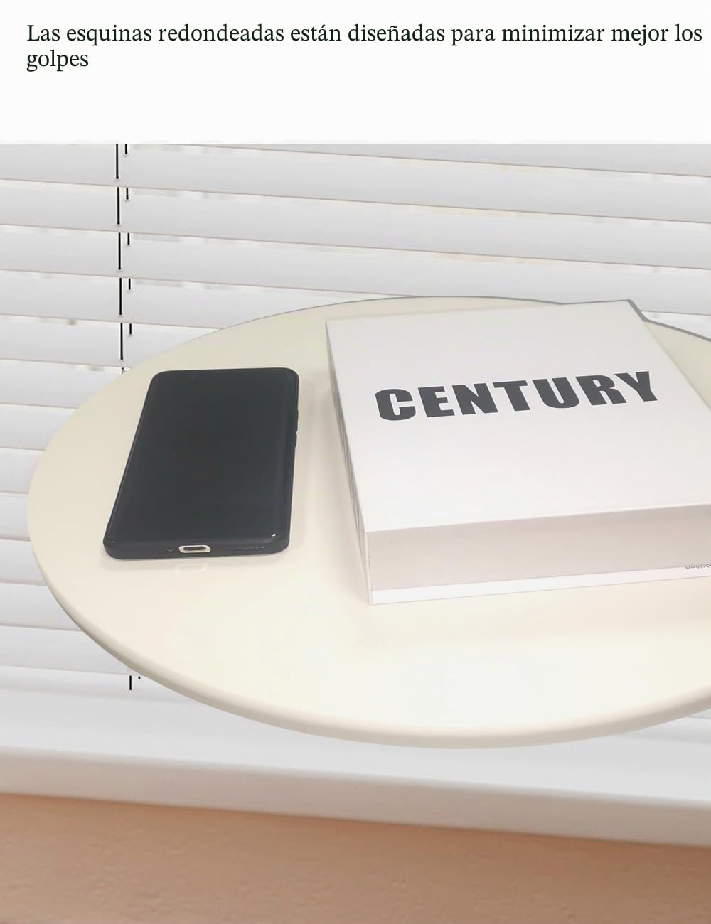 Mesa Auxiliar de Madera Blanca, Mesa de Café Redonda, Pequeña Mesa Zuxiliar en Forma de C, Diámetro de la Mesa 40 cm, Altura 60 cm, Mesas Auxiliares para Sofá, Salón