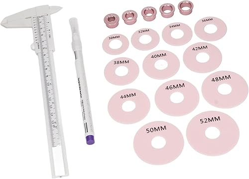 Miniatura 8 de Juego de medidas de área, pezón, 12 piezas, anillos de silicona, rotulador de marcado, regla de escala de tatuaje de áreola 3D