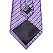 Barry.Wang Lavender Tie Sets for Men Silk Stripe Necktie Woven Checkered Handkerchief Cufflinks Formal Business Wedding