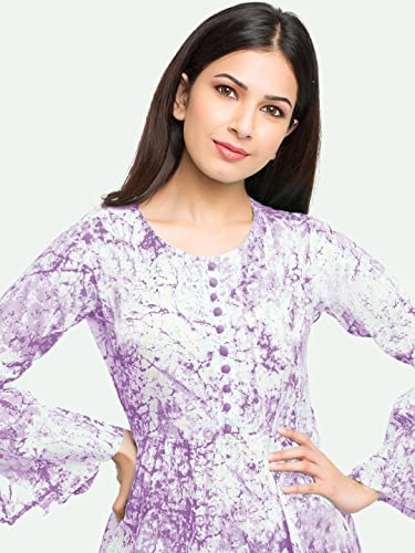 Image of Yash Gallery Women's Cotton Tie and Dye Straight Top