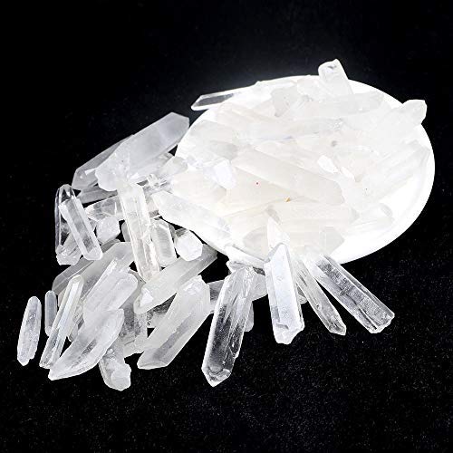 Ruhong 230g 1/2 lb Natural Clear Quartz Reiki Crystal Healing Polished Sticks Points Shards Gemstone Wands Home Decoration Jewelry Making Wand