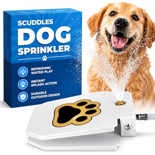 Scuddles Dog Sprinkler, Paw Activated Water Fountain, Outdoor Dog Water Sprinkler with Copper Valve, Easy Step-On Pedal, Perfect For Dogs to Stay Cool and Hydrated, Hose Attachment and Training Guide, by scuddles - Used condition - US$40.74