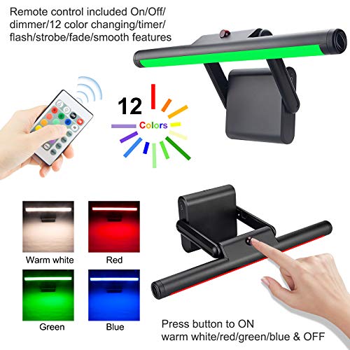 Hongut Rechargeable Picture Light, Picture Frame Lighting,Painting Light With Remote, 48 Super Bright Leds,12 Color Changing Accent Light,250Lm Dimmable Timer Display Light For Art,Dartboard #TOP1
