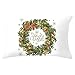 Daesar Fundas de Cojines para Navidad,1 PCS-Guirnalda Copos de Nieve Merry Christmas Blanco Verde Fundas Cojin 30x50