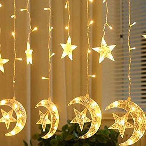 Guirlande lumineuse lune decorative etoile scintillante de 3m