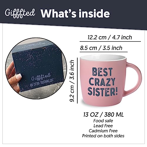 Triple Gifffted Sisters Gifts From Sister And Brother - Best Crazy Sister Ever Coffee Mug, Sister Gift Idea For Christmas, Women's Birthday, Rakhi, Valentines, Mothers Day Mugs #TOP1