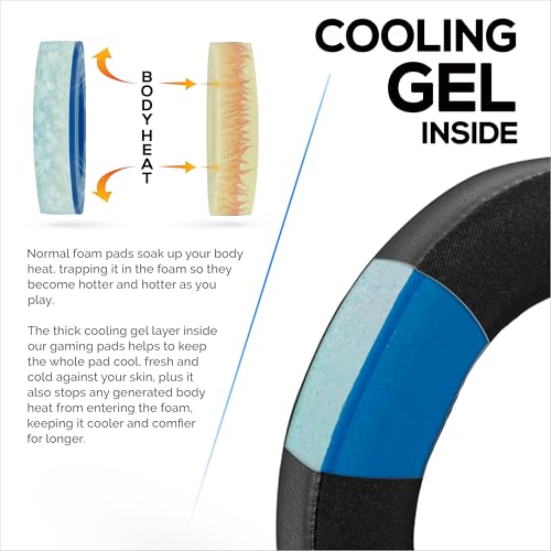 Almohadillas hybrid para Bose QC Ultra Gen 1 y Gen 2 inalámbricos. Cojines gaming con gel refrescante, tela super suave y espuma viscoelástica gruesa, comodidad adicional - por Brainwavz miniatura 6