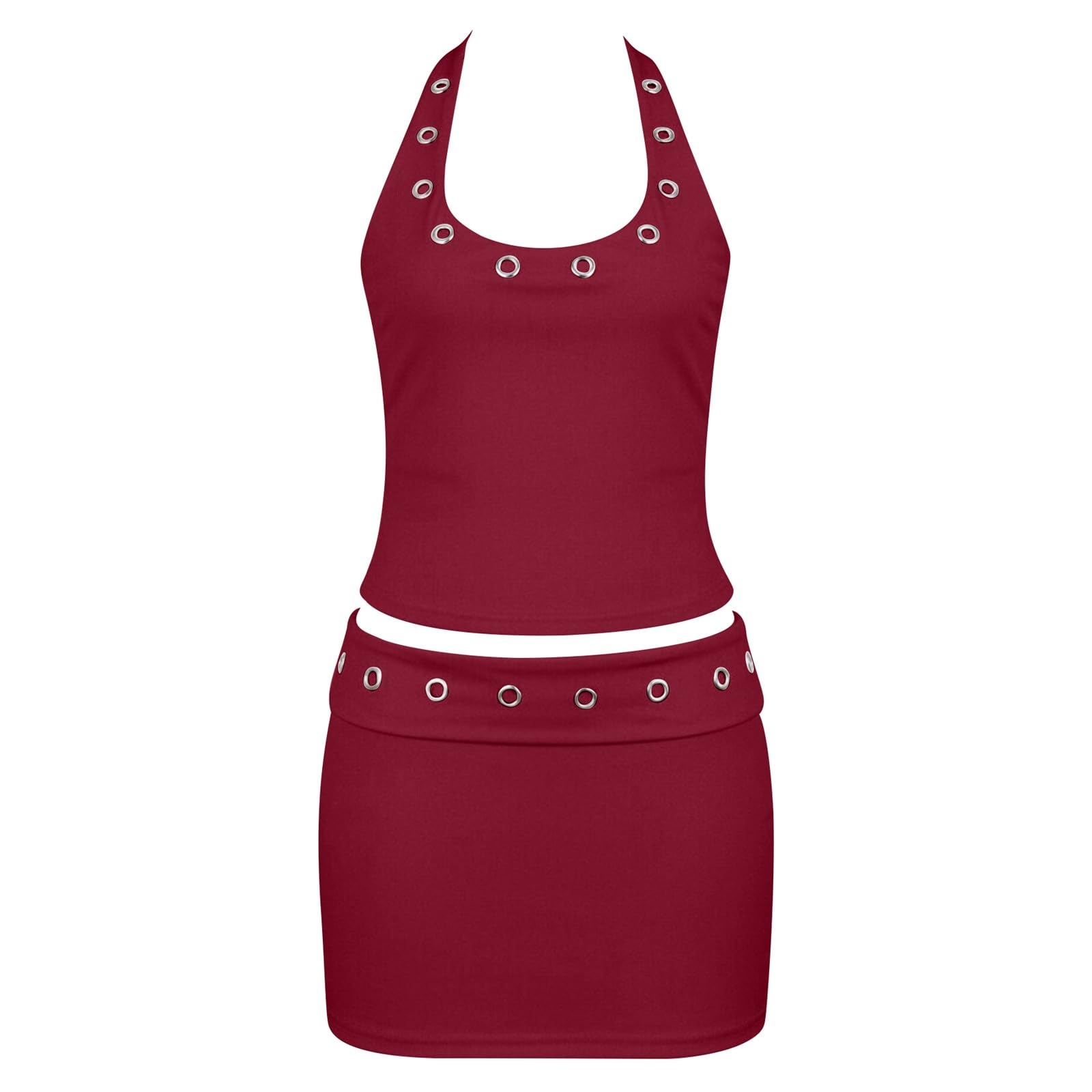 Générique Ensemble Jupe Courte Moulante Transparente sans Bretelles pour Femme, Tissu léger et Stretch, idéal pour soirées ou Festivals, Taille Ajustable