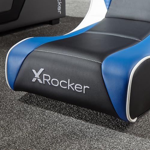X-Rocker Sedia da gioco con licenza ufficiale PlayStation Geist 2.0, comoda seduta pieghevole da pavimento con altoparlanti, pelle PU per PS4, PS5, PC, cellulare, nero/blu - Sedia gaming - Immagine 5