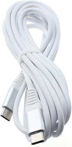 Cable USB de 11.5ft tipo C a tipo C para Galaxy A72, A52, A42, A32, A12  Cable de alimentación de sincronización C-a-C blanco rápido largo