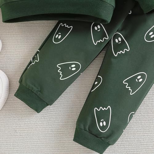 Baby Girl Boy Halloween Outfit Crewneck Pumpkin Shirt Sweatshirt TopJoggers Pants Set Toddler Fall Winter Clothes2