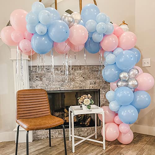 139Pcs Gender Reveal Balloon Garland Arch Kit With Pink And Blue Balloons Silver Balloons For Boy Or Girl Gender Reveal Decorations Birthday Party Baby Shower Celebration Wedding Anniversary (No Box) #TOP6
