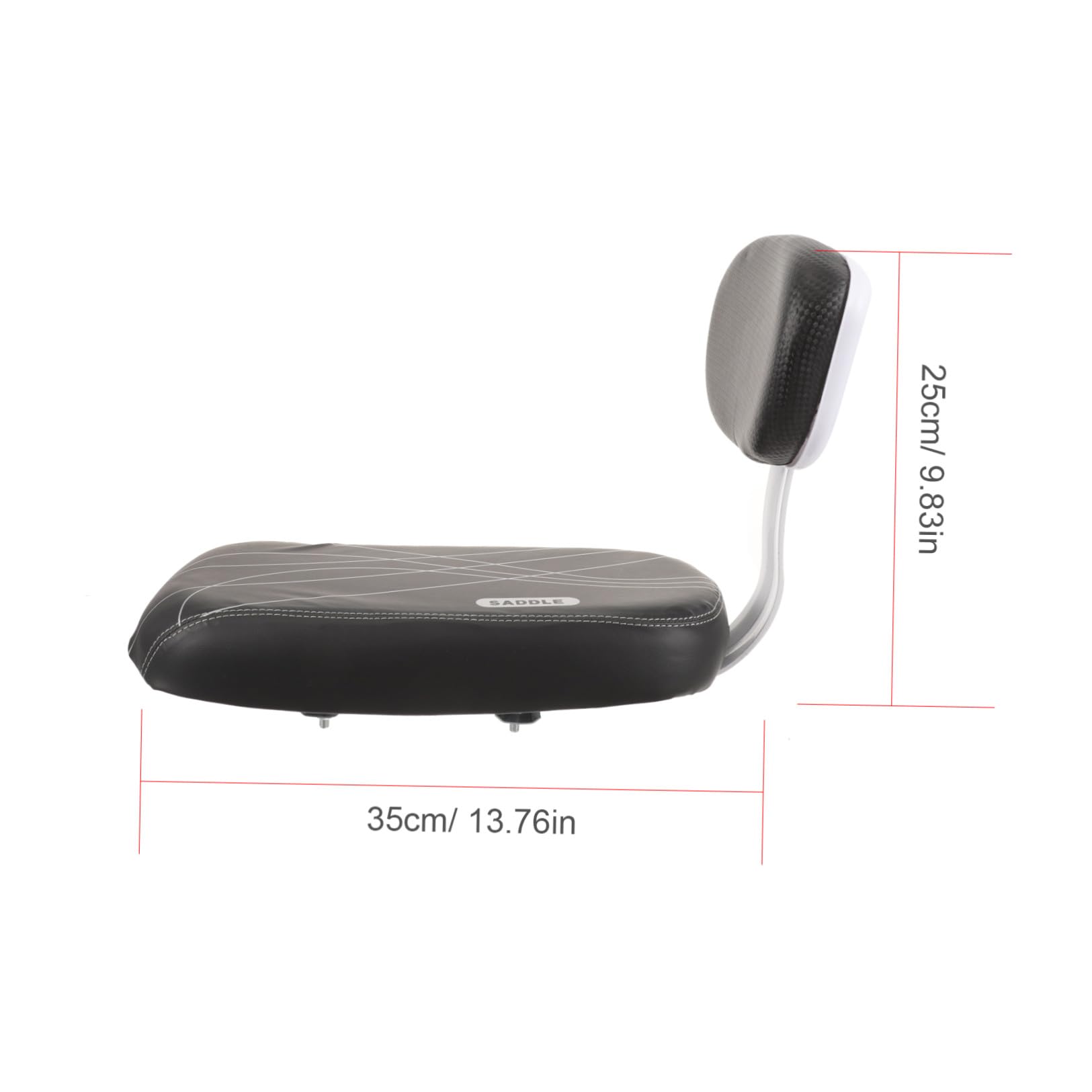 Lurrose Set Cuscino Sella Bici Posteriore Spugna Pelle Metallo | Bici Pieghevole e Bici da Strada, Comfort di Seduta, per Passeggero e Persone