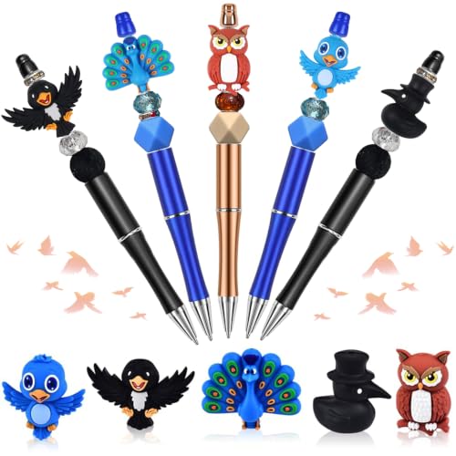 SSFGSDGG 5Pcs Bird Silicone Focal Beads for Beadable Pens and Keychains