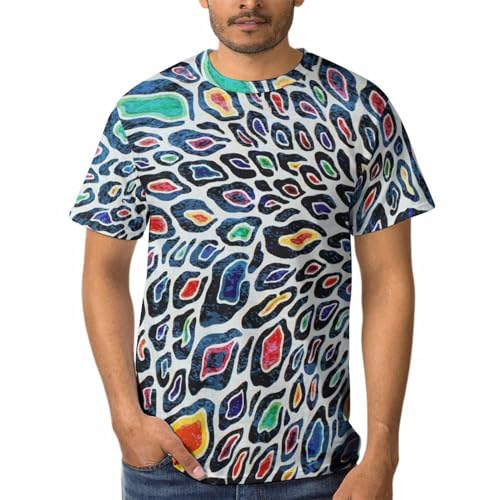 T-Shirt Col Rond Queue De Paon Homme À Manches Courtes