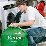 Handy Laundry Nylon XL - Large Capacity with Locking Drawstring, Machine Washable, Fits Laundry Baskets or Hampers, Holds 3 Loads of Clothes - Green (Pack of 2) - Image 5