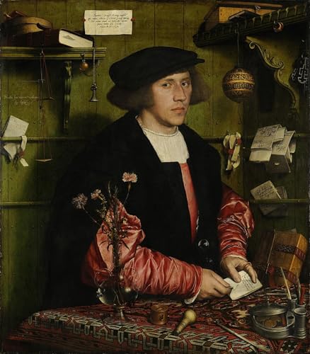 Toile le Marchand Georg Gisze Holbein Rompre la Monotonie d'un Bureau Vide
