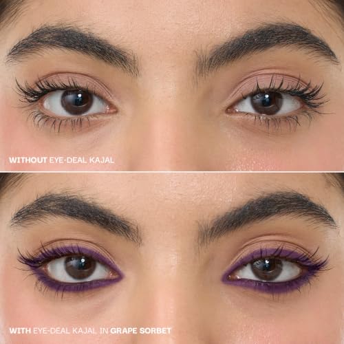 Image of FAE Beauty Eye-Deal Jewel Toned Metallic Purple Kajal | Waterproof & Smudgeproof | Intense Gel Long Wear | With Moringa & Calendula | Dermatologically Tested | Built-in Sharpener & Brush | Shade - Grape Sorbet