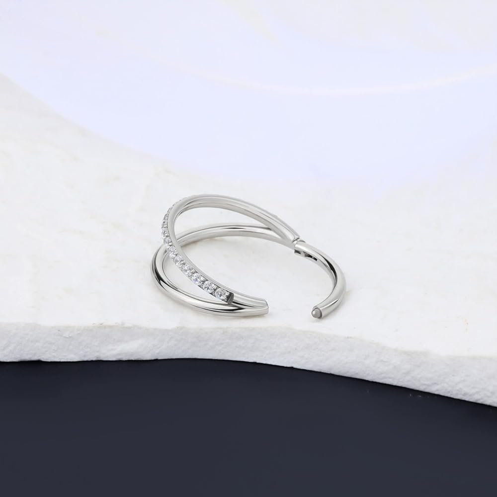 OUFER Piercing Ad Anello Per Cartilagine - Acciaio Chirurgico 16G, 8/10/12mm - Foto 5