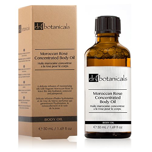 Dr Botanicals Moroccan Rose Concentrated Body Oil with Vitamins and Natural Almond Oils - Remove Instantly skin Imperfections - Made in UK - 50ml