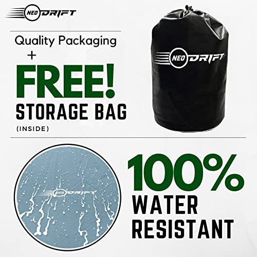 Image of NEODRIFT 'SuperTech' Car Cover for Isuzu D-Max (100% Water-Resistant, All Weather Protection, Tailored Fit, Multi-Layered and Breathable Fabric) (Colour: D.Green+Black)