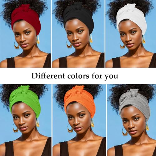 Hair Wrap Solid Color Stretch Hijab Long Scarf Jersey Turban Fashion Head Scarf Soft Head Wraps for Women BA174