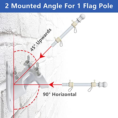 Barcetine 5ft Stainless Steel Flag Pole for House, Tangle Free Design with Two-Position Bracket, White, for 3x5 American Flag, Outdoor Use by Barcetine - Image 5