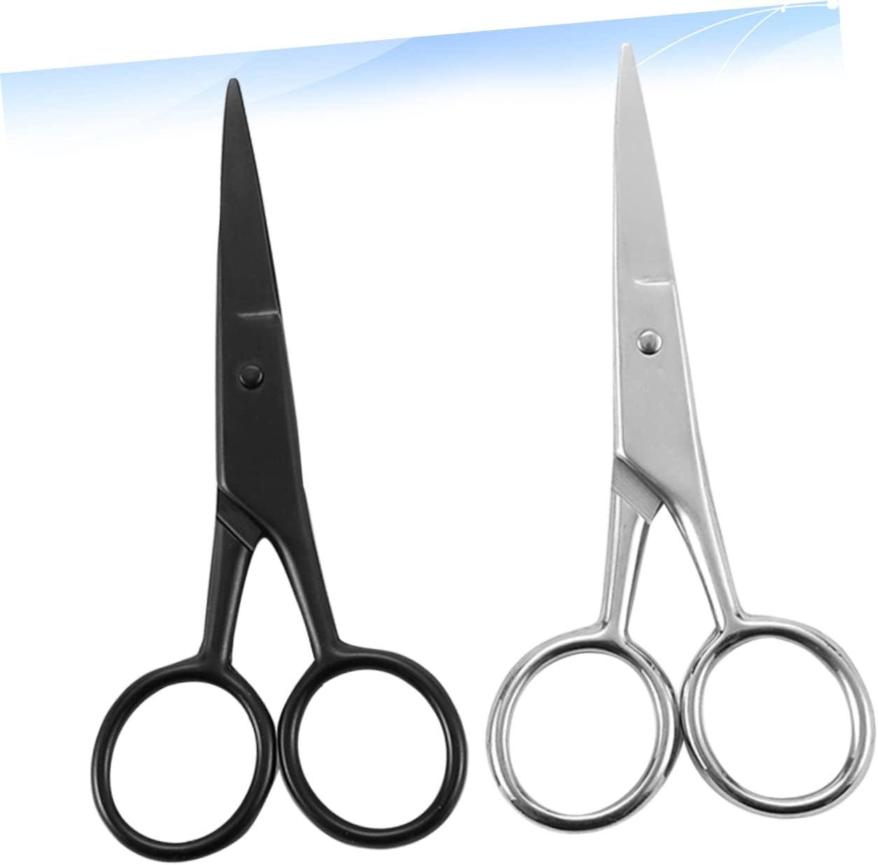 Ipetboom 2pcs Men Hairdressing Scissors Beard Scissors Multifunctional Body Hair Supplies Beard Styling Random Color