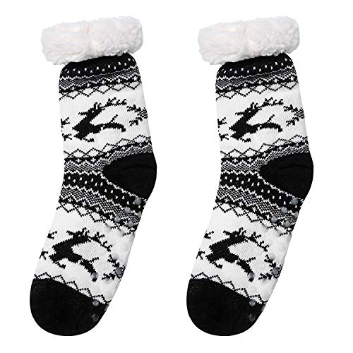 Image of Chassic Sherpa Lined Slipper Socks for Women, Non-Slip Cozy Winter House Socks, Soft Fuzzy Socks, Gifts for Women & Ladies Stocking Stuffers