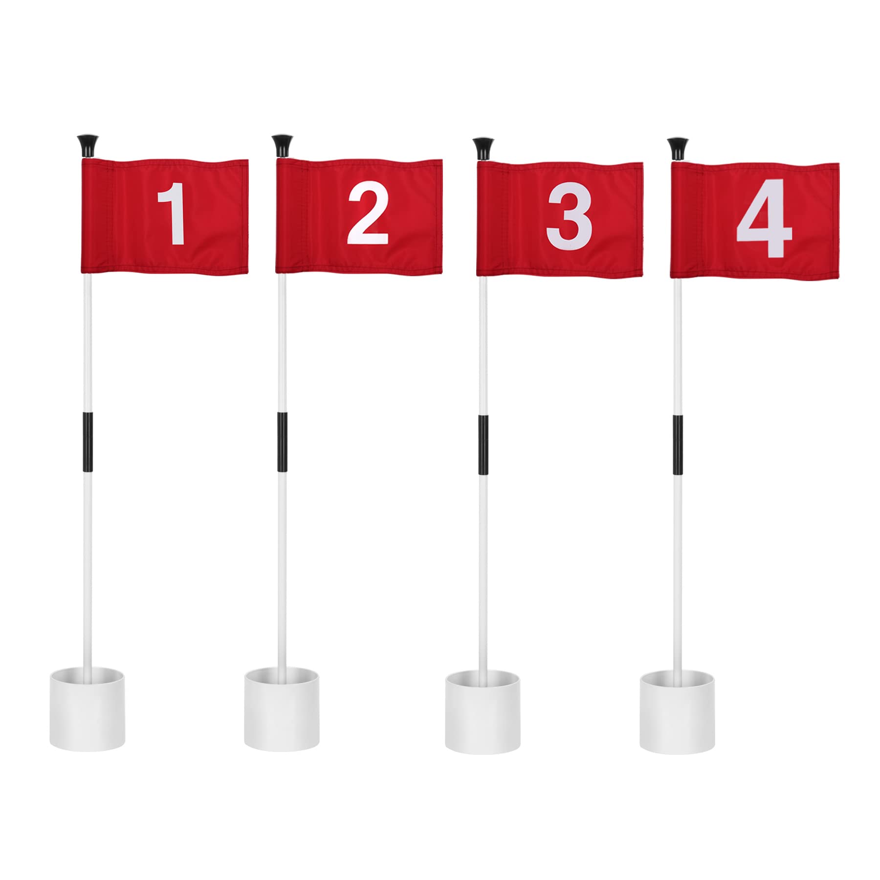 KINGTOP Golf Flagstick Mini, Putting Green Flag for Yard, All 3 Feet, Double-Sided Numbered Golf Flags, Golf Pin Flag Hole Cup Set, Portable 2-Section Design, Gifts Idea