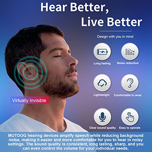 Hearing Aids For Seniors With Noise Cancelling, Rechargeable Hearing Amplifier For Hearing Loss, Invisible Hearing Aid #TOP5