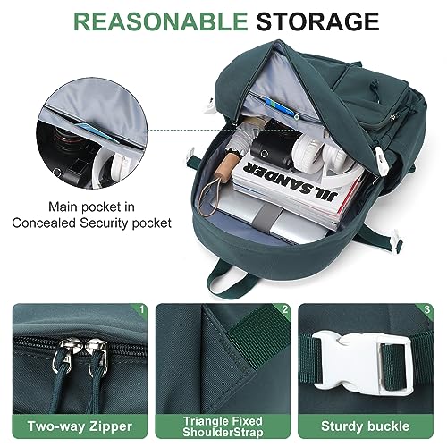 weradar Cute Bookbag For Teen Girs Boys,Middle Students Travel Backpack,Casual Daypackas Backpack For Women Men,Aesthetic School Backpacks With Lots of Pockets(Green)3