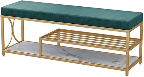 FCXWEVR Ele Velvet Two-Seat Shoe Rack & Changing Stool - Space-Saving Metal nizer for Bedroom tials Slish Sto for Shoes & Accessories